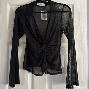Sheer long sleeve blouse